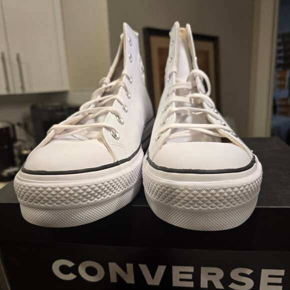 Converse All Star 561676C Platform Hi lift Leather White Mens Size 13 NEW - Picture 6 of 11